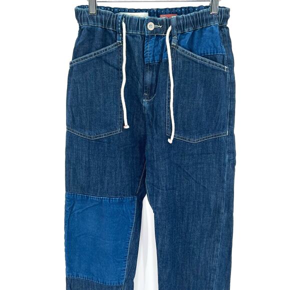Pilcro by Anthropologie women’s dark wash denim jeans joggers draw string - Picture 4 of 10